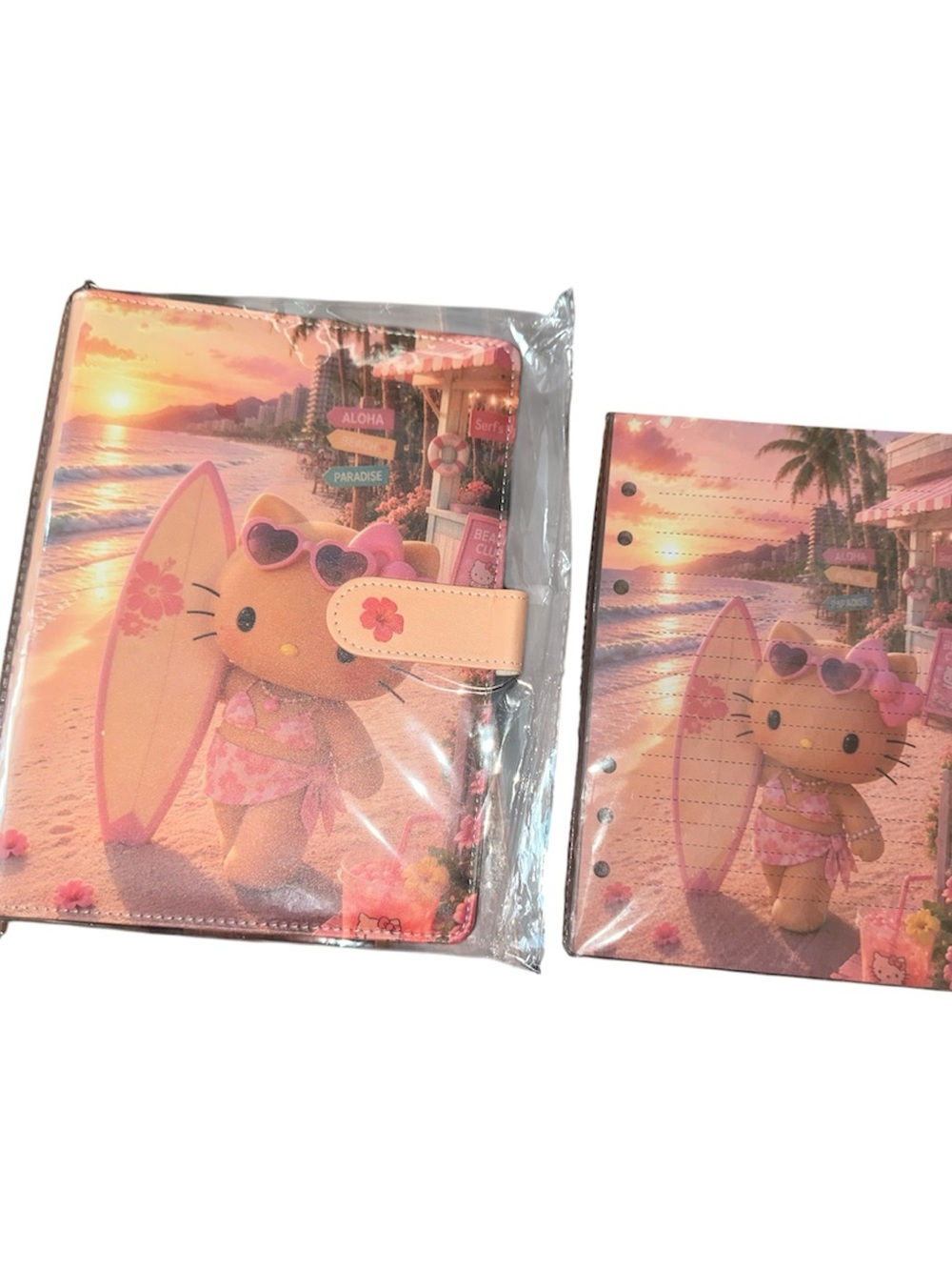 Hello Kitty Tropical Surf Journal Set in Pink and Peach